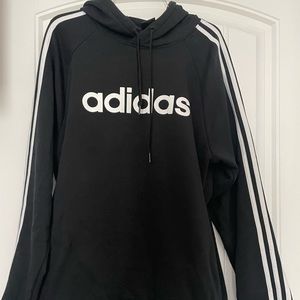 Large Black w/ white stripe Adidas Hoodie. Never wore.